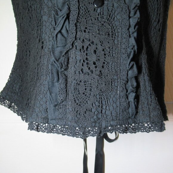 Blacklist Lip Service Lace Crochet Corset Lacing Witchy Goth Rare Top Bustier - Picture 6 of 16